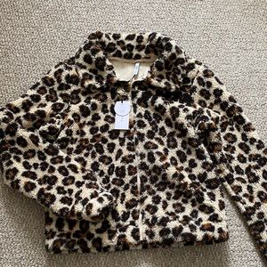 NWT Z-Supply Fuzzy Leopard Bomber Jacket